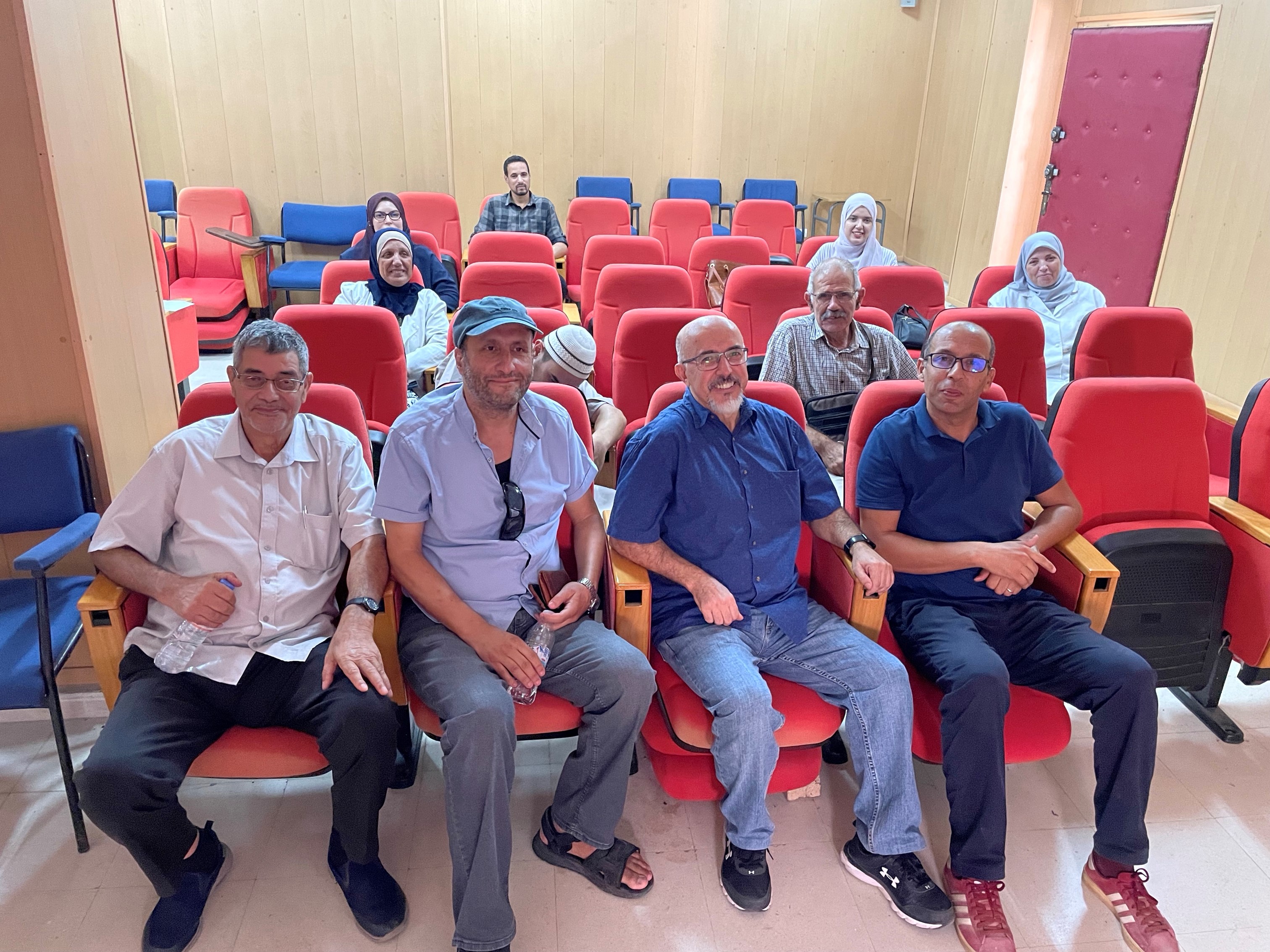 Lecture room with students and professor